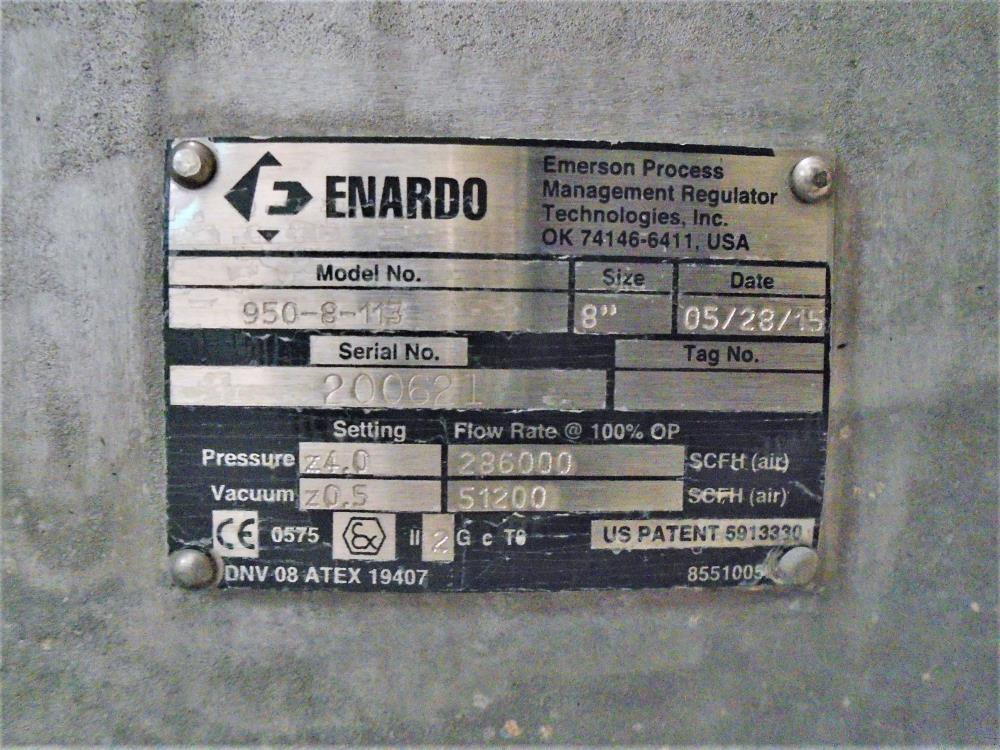 Enardo 8" 150# Pressure Vacuum Relief Vent Valve 950-8-113, Aluminum